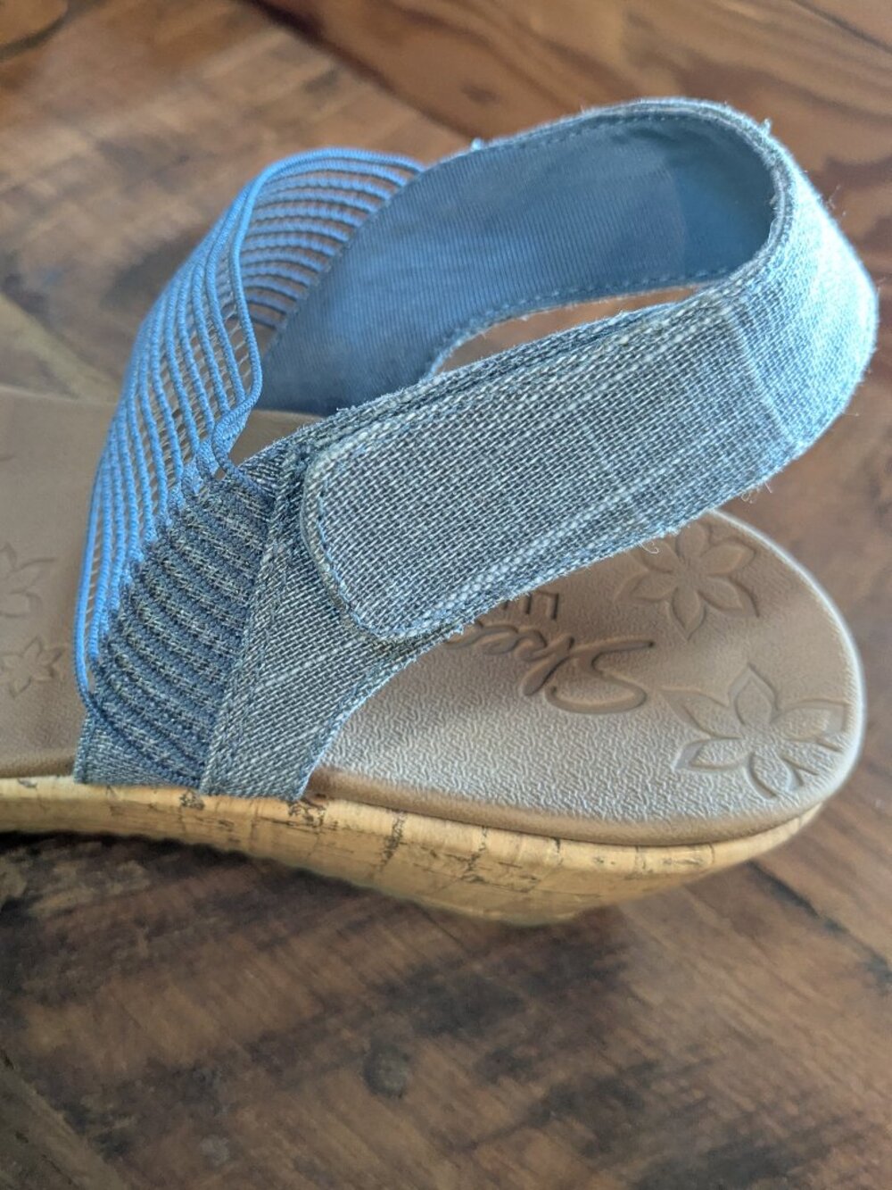 NEW Skechers "Beverlee Pretty Chic" Cork Wedge Sandals - Picture 6 of 10